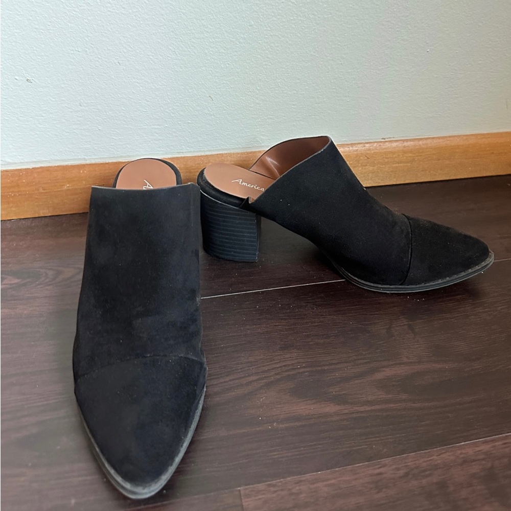 Black Suede America Eagle heels